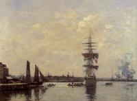 Boudin, Eugene - Sailing Boats at Quay